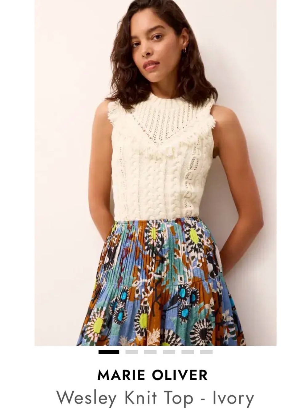 Marie Oliver Ivory Knit Top XS